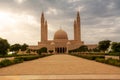 The four minarets and the dome of the new Mosque of Nizwa Royalty Free Stock Photo