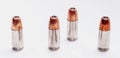 Four 9mm hollow point bullets Royalty Free Stock Photo
