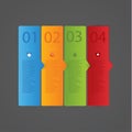 Four modern design labels in different colors. Four choices, ste Royalty Free Stock Photo