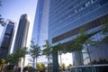 Four modern skyscrapers Cuatro Torres in business financial district of Madrid, Spain 2018-08-14