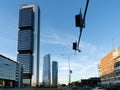 The four modern skyscrapers or Cuatro Torres in Madrid, Spain