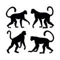four monkey outline collection Royalty Free Stock Photo