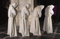 Four monks in a row Royalty Free Stock Photo