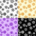 Four monochrome flower patterns