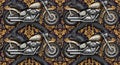 Four Motorcycles on a Decorative Background Royalty Free Stock Photo