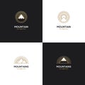 Four mountain logo in golden color.