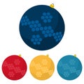 Four multi colored Christmas balls Royalty Free Stock Photo