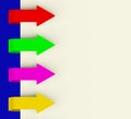 Four Multicolored Arrow Tabs Over Paper