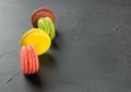 Four multicolored macaroons