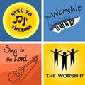 Four musical logo for the Church and worship