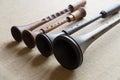 Woodwind folk musical instruments Royalty Free Stock Photo