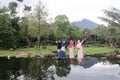 Four Muslim women on holiday in a villa Pandeglang, Banten Province, Indonesia