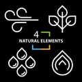 The four natural elements icons set