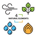 The four natural elements icons set