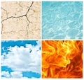 Four nature elements collage Royalty Free Stock Photo