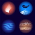 Four nature elements set - fire, air, water, earth Royalty Free Stock Photo