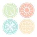 Four nature seasons circles