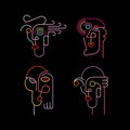 Four Neon Avatars