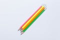Four Neon color Pencil on White Background Royalty Free Stock Photo