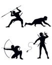 Four ninja silhouettes