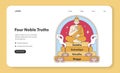 Four Noble Truths illustration. Flat vector illustration Royalty Free Stock Photo