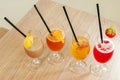 Four non alcoholic cocktails