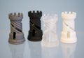 Four Objects photopolymer printed on 3d printer.