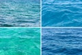 Four ocean water surface texture Royalty Free Stock Photo