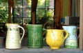 Four old ceramic pitchers