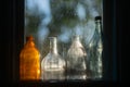 Old fashioned glass bottles Royalty Free Stock Photo