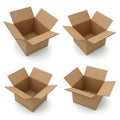 Four open cardboard boxes Royalty Free Stock Photo
