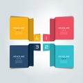 Four options square infographics template.