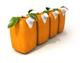Four orange juices Royalty Free Stock Photo