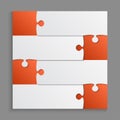 Four Orange Piece Puzzle Infographic 4 Step Puzzle
