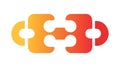 Four Orange Puzzle Pieces Connecting Vector Icon, vector design Generative AI Royalty Free Stock Photo