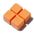 Four Orange Sponges in Square Shape with Rounded Corners Royalty Free Stock Photo