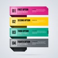 Four origami options in colorful glossy style. EPS10 vector