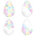 Four ornamental easter eggs. Colorful print.