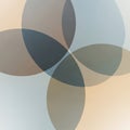 Four overlapping oval shapes create an abstract pattern against a light background. Royalty Free Stock Photo