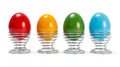 Painted Easter eggs in metal cup Royalty Free Stock Photo