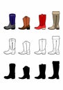 Four pairs of boots