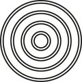 four pairs of concentric circles regular spacing Royalty Free Stock Photo