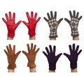 Four pairs of diffrent women`s gloves