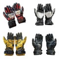 Four Pairs of Stylish Leather Gloves with Different Designs Royalty Free Stock Photo