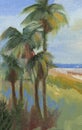 Four Palms on The Beach Landscape