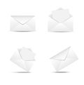 Four paper envelopes on a white background