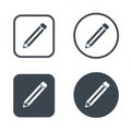 Four pencil icons in black and white are displayed against a white background. Each Royalty Free Stock Photo