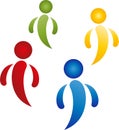 Four people in color, team and people logo