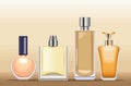 four perfumes bottles