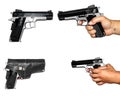 Four photos of pistolet Royalty Free Stock Photo
